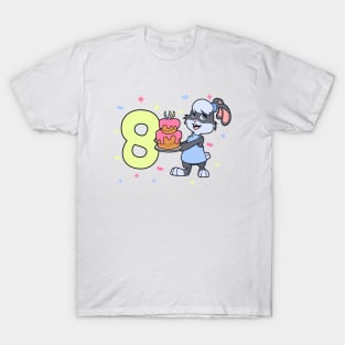 I am 8 with bunny - girl birthday 8 years old T-Shirt